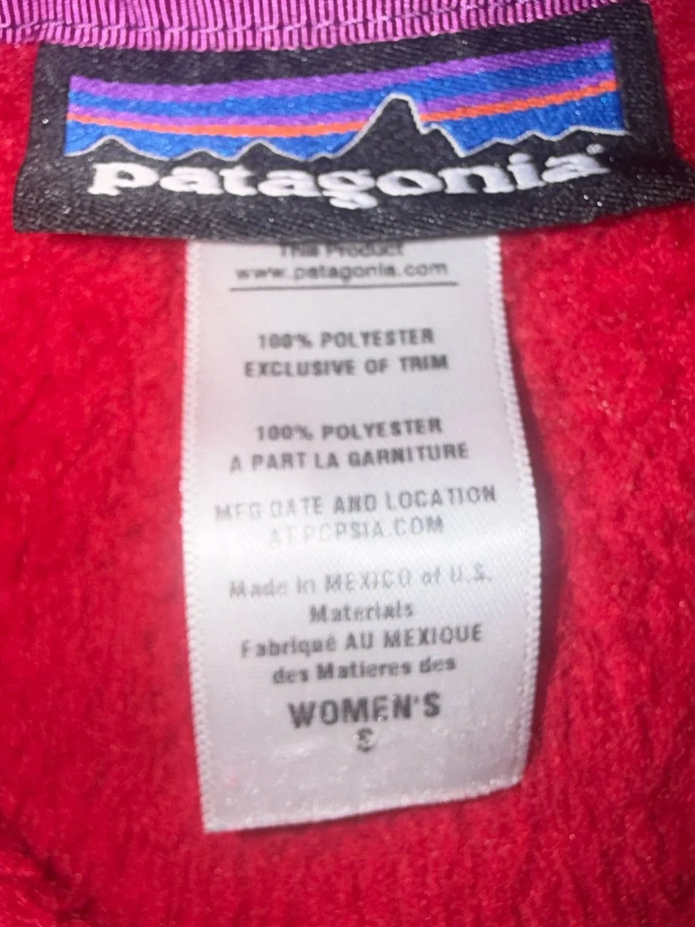 Patagonia Women’s Small Red Polartec Pro Thermal Fleece Pullover cozy outdoor - Picture 10 of 13